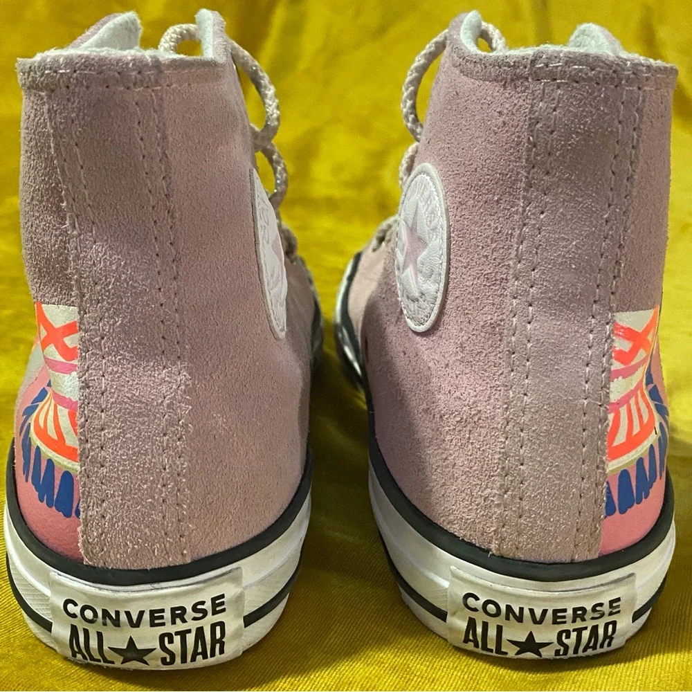 Converse Kids Pink High-Top Sneakers with Llama Print